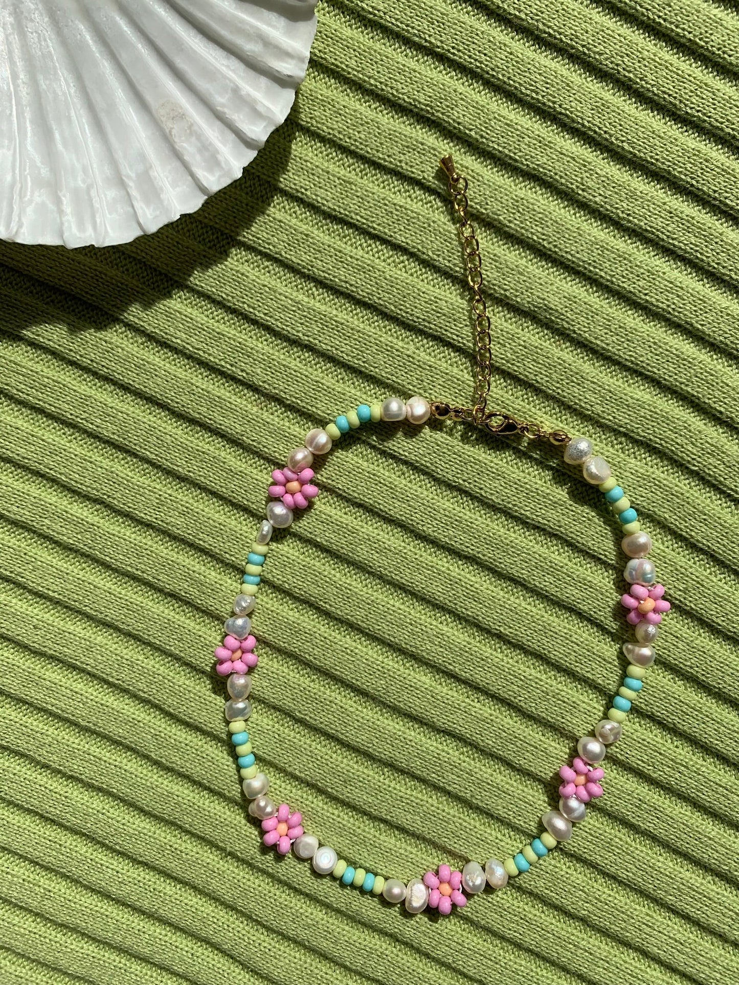 Necklace COCOA light green / pink